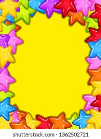 A colourful star frame illustration