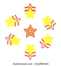 colourful star image isolated over white.red and yellow bright star illustration design for t shirts.new rotating star sign.creative logo.cool design for prints and textiles.funky design for posters.