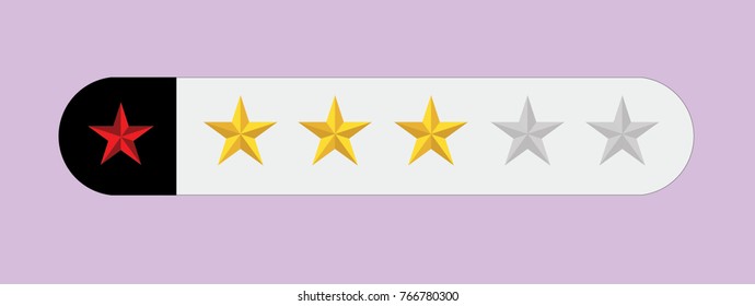 Colourful star rating in vector graphics