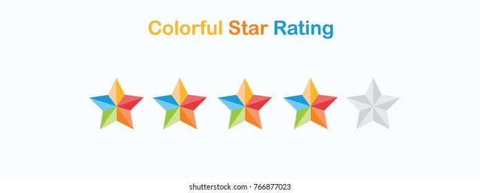 Colourful star rating in vector graphics