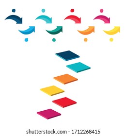 Colourful Step, Guide, Direction, Arrow, To  describe from time to time