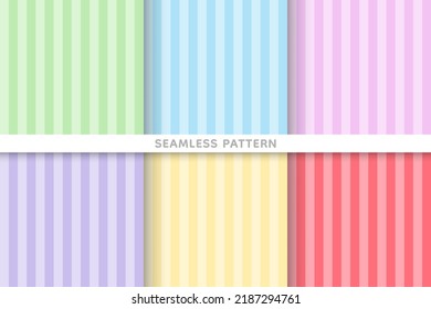 Colourful stripe seamless pattern background set
