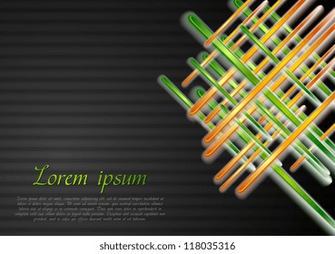 Colourful stripes on the black background. Vector design eps 10