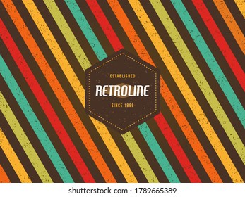 Colourful stripes retro line background