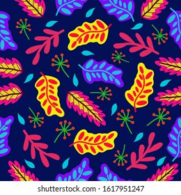 Colourful style floral pattern. Modern seamless pattern vector design for paper, prints, fabric, interior decor, and other users.
