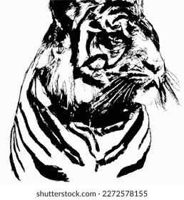colourful stylised tiger pop art