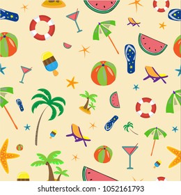 Colourful summer seamless pattern. Vector illustration design. Can be change the background color.