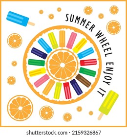 Colourful Summer Wheel and Summer Banner Design