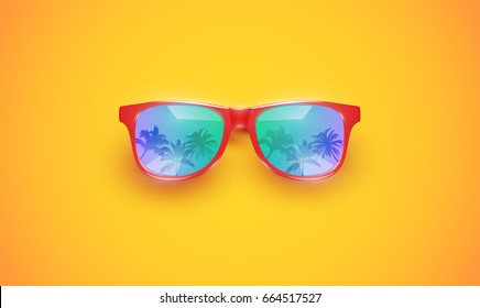 Colourful sunglasses with quicksilvering, vector illustration