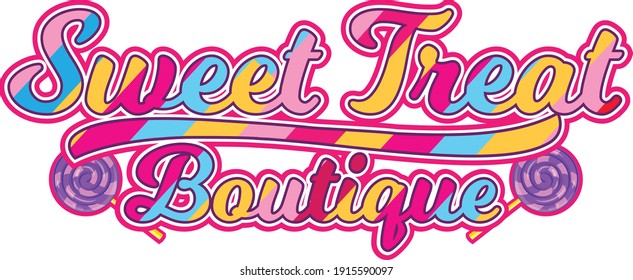 Colourful Sweet  Treat boutique logo - sweet treat candy logo - vector design