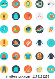 Colourful tailor icon with many object and many size