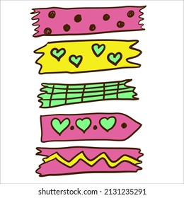 Colourful tape clipart. Torn paper illustration vector.