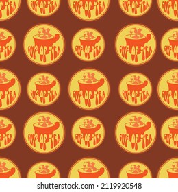 Colourful Tea for two teapot with dots vector
