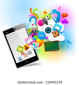 Colourful Technology  - Smartphone coming to life.