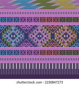 Colourful Thai traditional fabric pattern