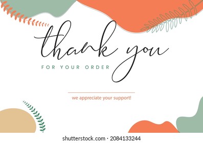 Colourful thank you for your order card