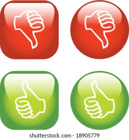 A Colourful Thumbs Up/Down Icon Set