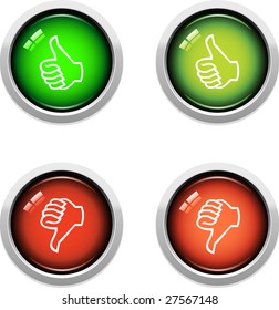 A Colourful Thumbs Up/Down Icon Set