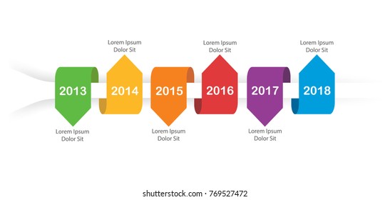 Colourful Timeline Years 2018 Vector Graphics Stock Vector (Royalty ...