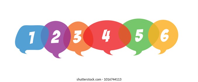 Colourful transparent flat speech bubbles in vector graphics