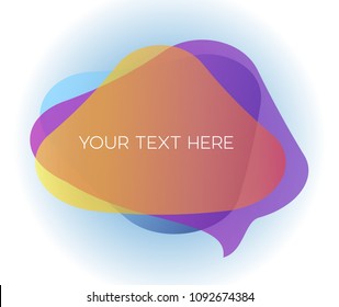 Colourful transparent speech bubbles with custom text area