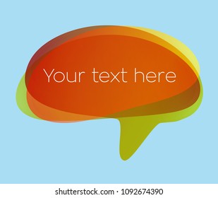 Colourful transparent speech bubbles with custom text area