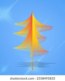 Colourful tree on blue background