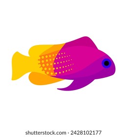 Colourful tropical fish. Aquarium fish. Flat style vector illustration.