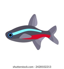 Colourful tropical fish. Aquarium fish. Flat style vector illustration.