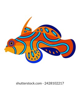 Colourful tropical fish. Aquarium fish. Flat style vector illustration.