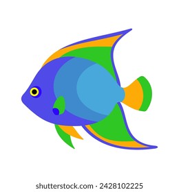 Colourful tropical fish. Aquarium fish. Flat style vector illustration.