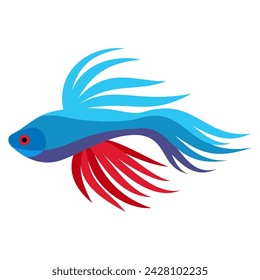 Colourful tropical fish. Aquarium fish. Flat style vector illustration.