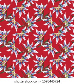 Colourful Tropical Floral seamless Pattern for fashion prints, swimwear, backgrounds, websites, wallpaper, crafts