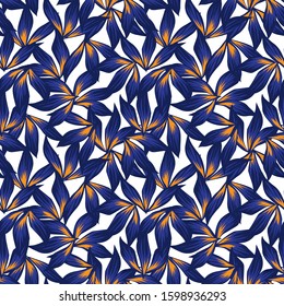 Colourful Tropical Floral seamless Pattern  - It is a tropical floral pattern suitable for fashion prints, swimwear, backgrounds, websites, wallpaper, crafts