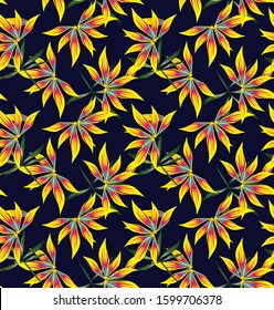 Colourful Tropical Floral seamless Pattern for fashion prints, swimwear, backgrounds, websites, wallpaper, crafts
