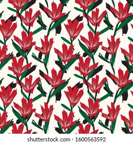 Colourful Tropical Floral seamless Pattern for fashion prints, swimwear, backgrounds, websites, wallpaper, crafts