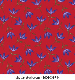 Colourful Tropical Floral seamless Pattern  - It is a tropical floral pattern suitable for fashion prints, swimwear, backgrounds, websites, wallpaper, crafts