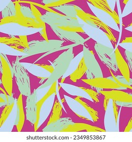 Diseño de patrones sin fisuras de hojas tropicales coloridas para textiles de moda, gráficos y artesanías