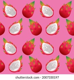 colourful tropical seamless fruits and wildlife 