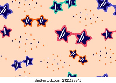 Colourful tropics Summer Seamless Pattern. Hand drawn doodle beauty beach summertime kids background wallpaper for fashion graphic print, textile, apparel, wrapping paper vector