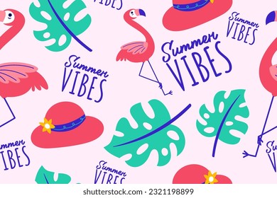 Colorido trópico patrón veraniego sin problemas. Papel de fondo de la playa de belleza de doodle dibujado a mano verano niños de fondo para la impresión gráfica de moda, textil, prendas de vestir, vectores de papel envolvente