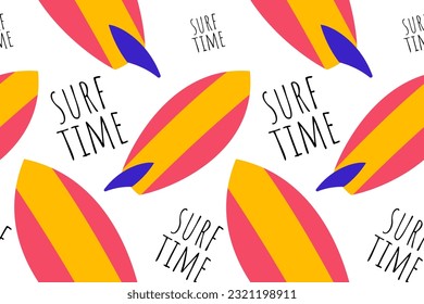 Colourful tropics Summer Seamless Pattern. Hand drawn doodle beauty beach summertime kids background wallpaper for fashion graphic print, textile, apparel, wrapping paper vector