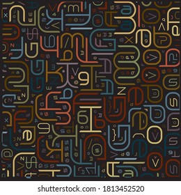 Colourful typography lettering fashion mosaic pattern 
