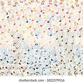 Colourful typography lettering fashion mosaic pattern music notes