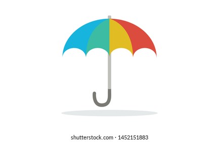 Colourful Umbrella Vector Flat Style Illustration