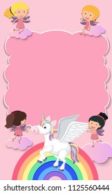A Colourful Unicorn Template illustration