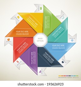 colourful vector arrows. Modern Info-graphics arrows origami banner template. can be used for work-flow layout, diagram, step options, number options, web design template. 