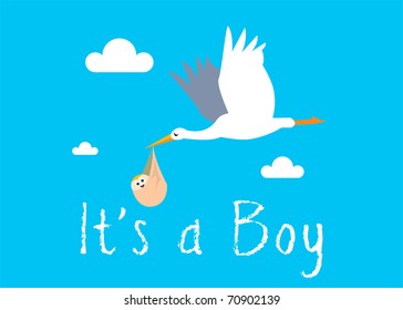 A Colourful Vector Baby Birth Illustration