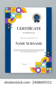 Colourful colourful vector flat and gradient modern certificate template for corporate or awards. For creative award, business, and education needs