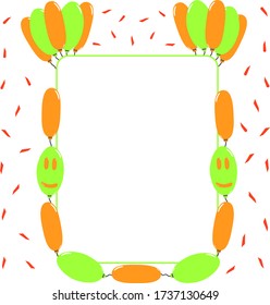Marco vectorial colorido con globos. Feliz cumpleaños.